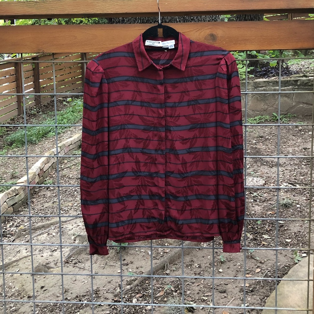Vintage Valentino Saks Fifth Ave Silk Button Down
